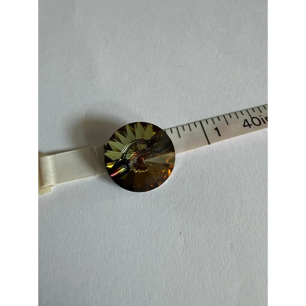 Austrian Faceted Crystal Button  Brown Iridescent Crafting Sewing